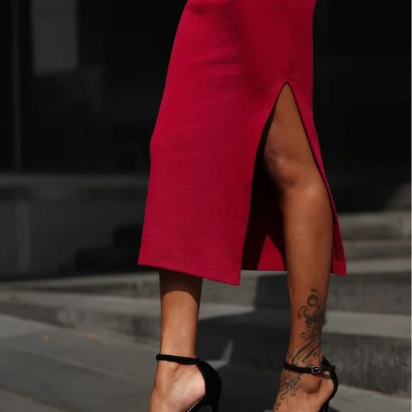 NWT The Drop x @SignedBlake Rhubarb Cutout Shoulder Dress | Size Small - Picture 4 of 6